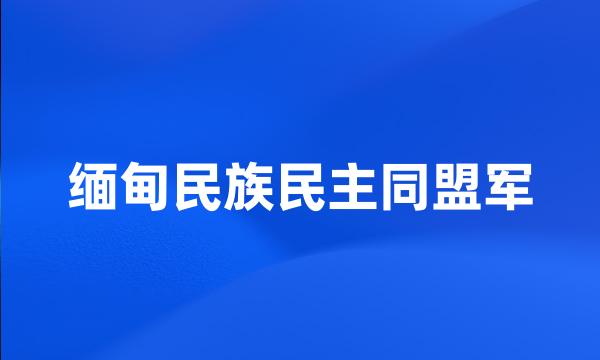 缅甸民族民主同盟军