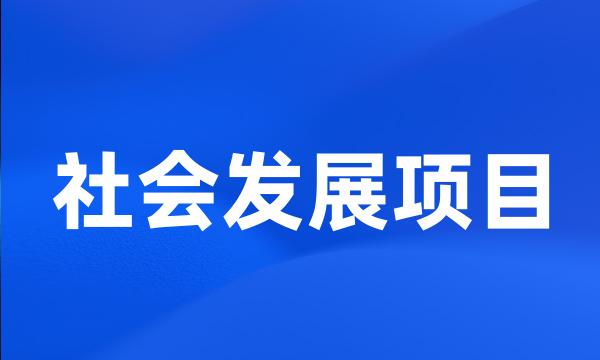 社会发展项目