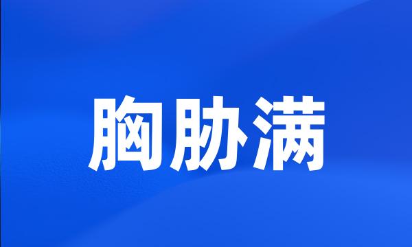 胸胁满