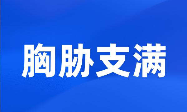 胸胁支满