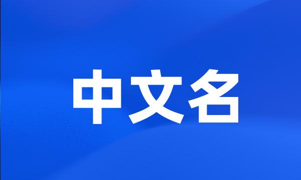 中文名