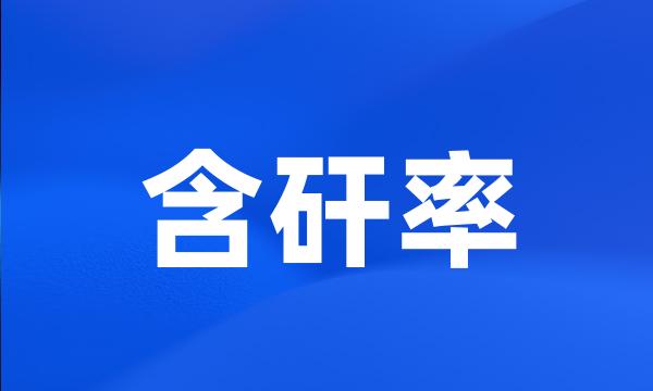 含矸率