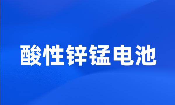 酸性锌锰电池