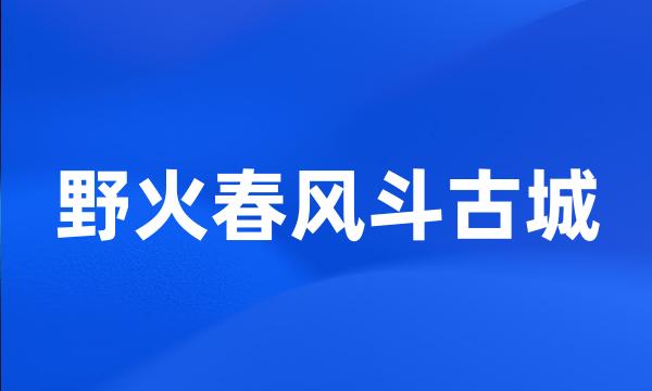 野火春风斗古城