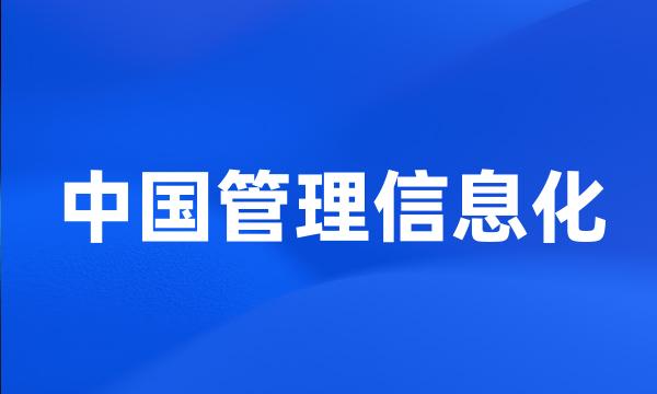 中国管理信息化