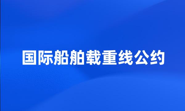 国际船舶载重线公约