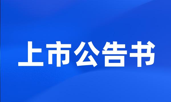 上市公告书