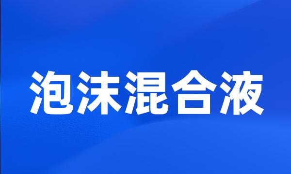 泡沫混合液