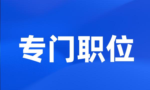 专门职位