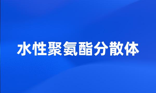 水性聚氨酯分散体