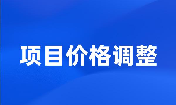 项目价格调整