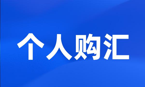 个人购汇