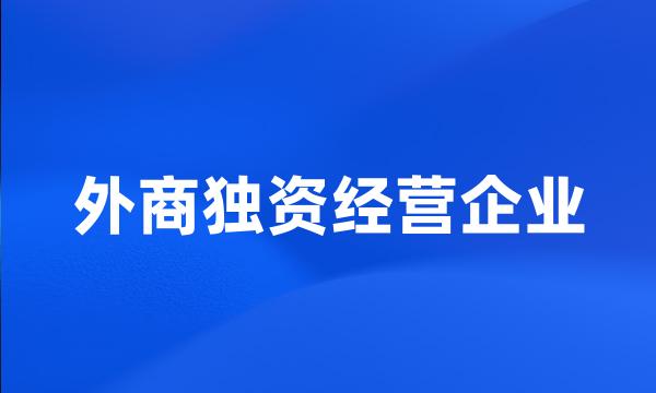 外商独资经营企业