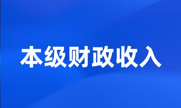 本级财政收入