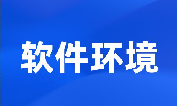 软件环境