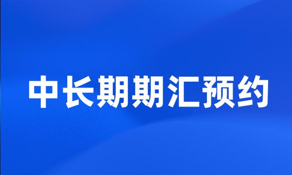 中长期期汇预约