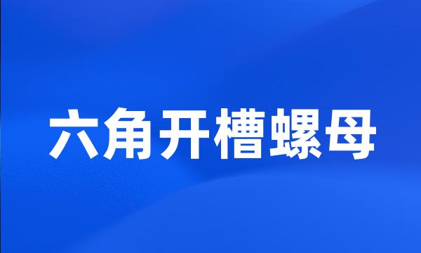 六角开槽螺母