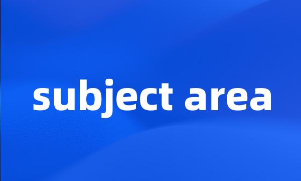 subject area