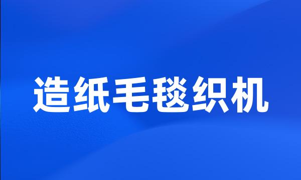 造纸毛毯织机