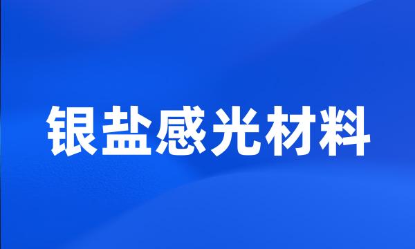 银盐感光材料