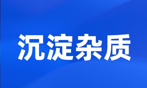 沉淀杂质