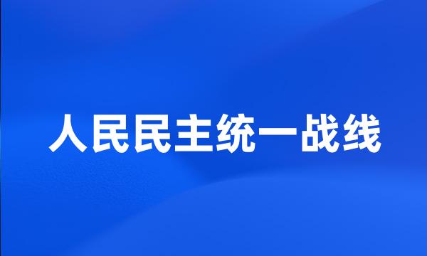 人民民主统一战线