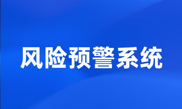 风险预警系统