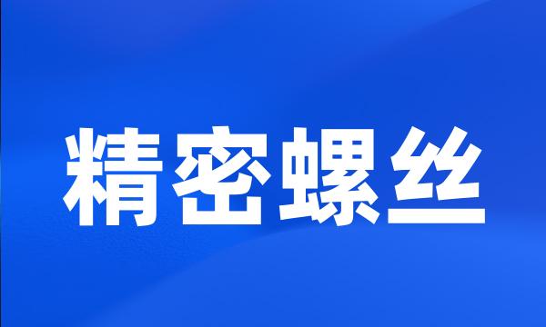 精密螺丝