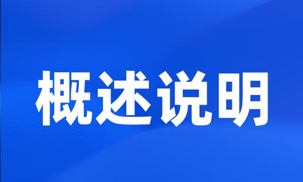 概述说明