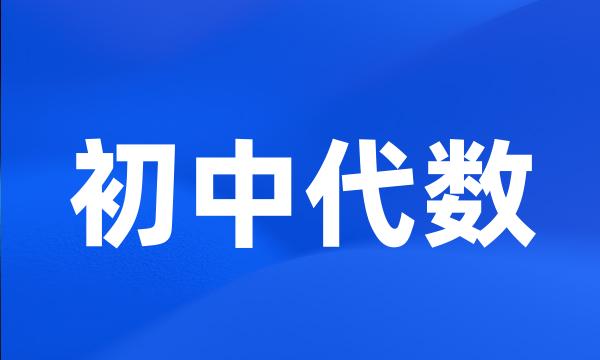 初中代数