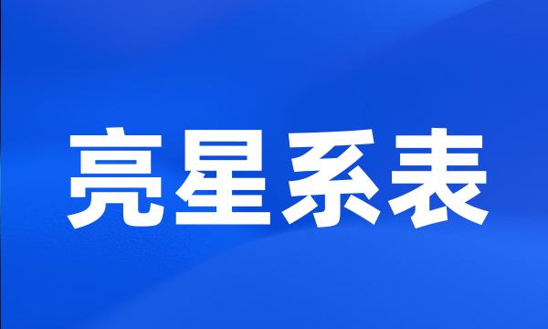 亮星系表