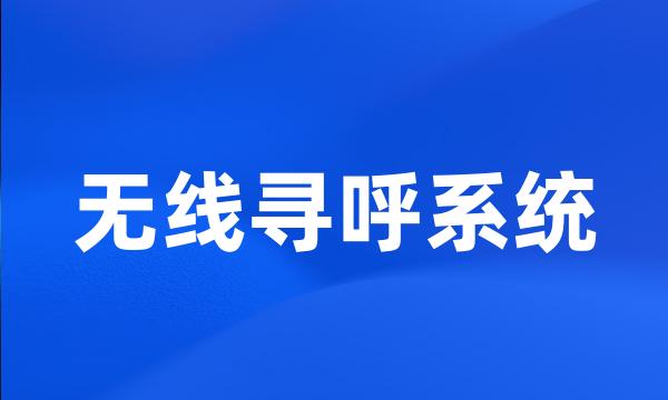 无线寻呼系统