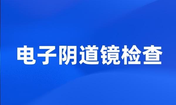 电子阴道镜检查