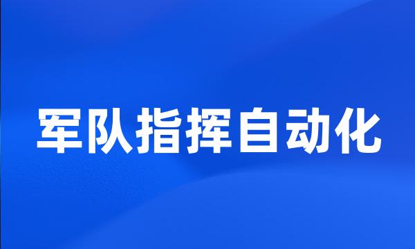 军队指挥自动化