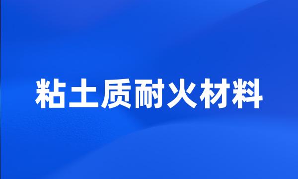 粘土质耐火材料