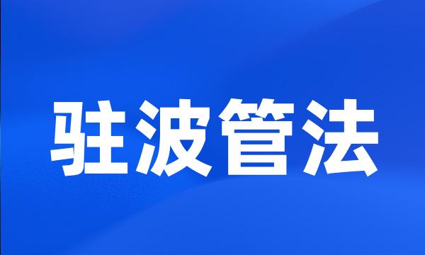 驻波管法