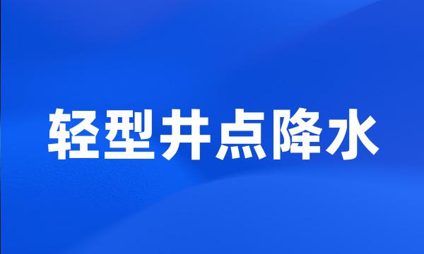 轻型井点降水