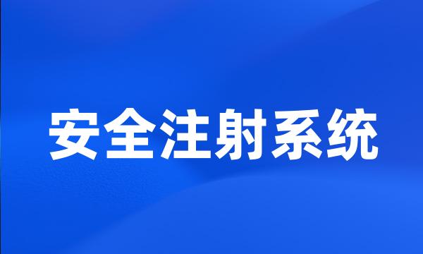 安全注射系统