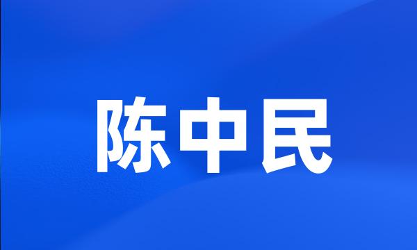 陈中民