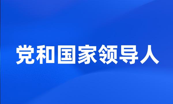 党和国家领导人