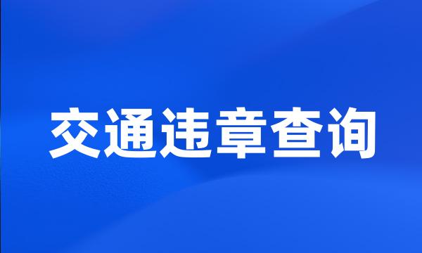 交通违章查询