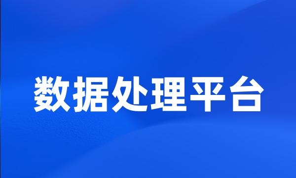 数据处理平台