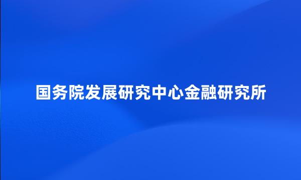 国务院发展研究中心金融研究所