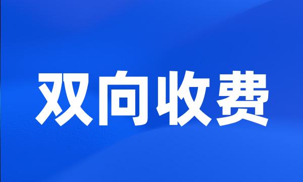 双向收费