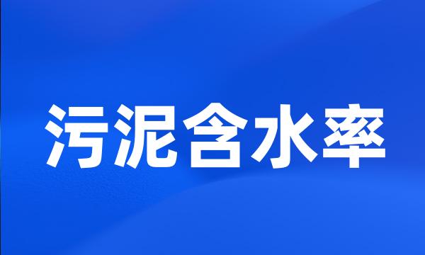 污泥含水率