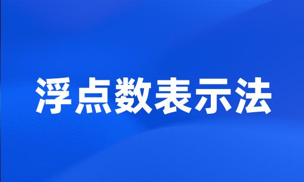 浮点数表示法