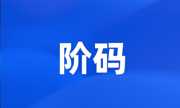 阶码