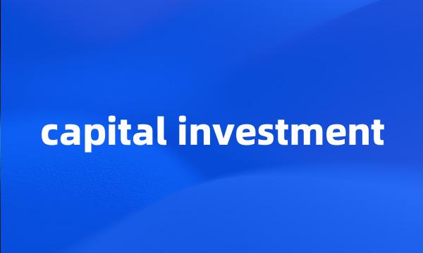 capital investment