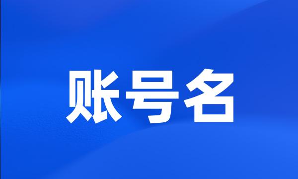 账号名