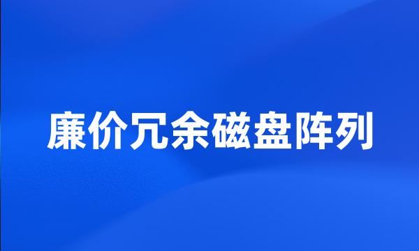 廉价冗余磁盘阵列